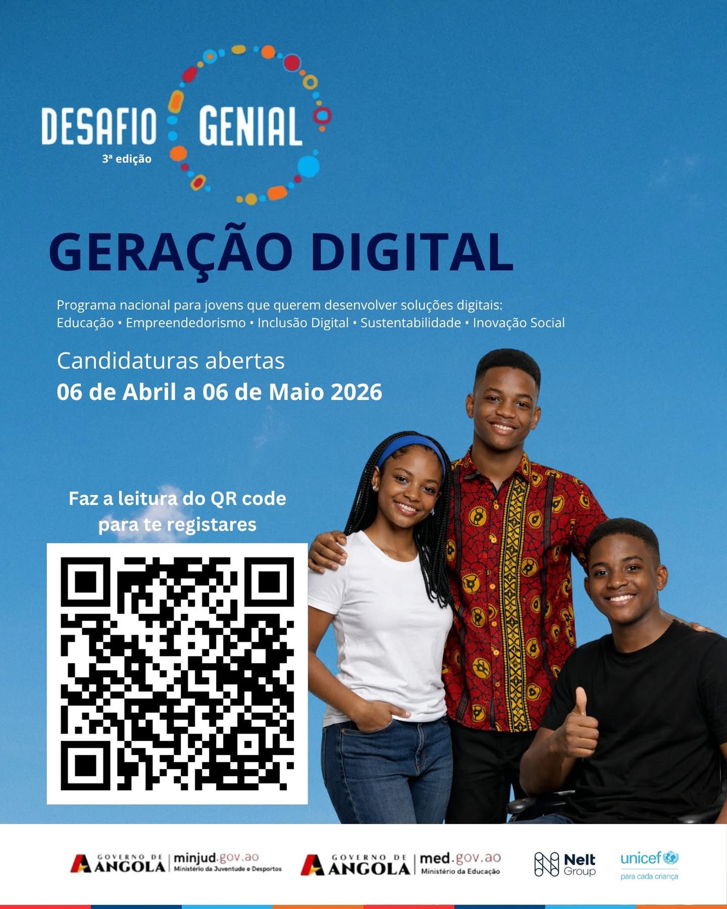UNICEF Angola lança 3.ª edição do programa Desafio Genial para impulsionar jovens inovadores