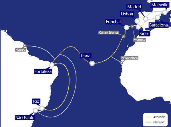 Cabo Verde liga-se ao EllaLink para exportar internet a costa ocidental africana